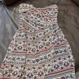 Mango Floral Strapless Summer Dress